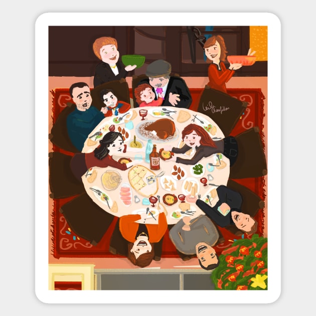 Family Christmas Dinner Sticker by LeilaCharaf